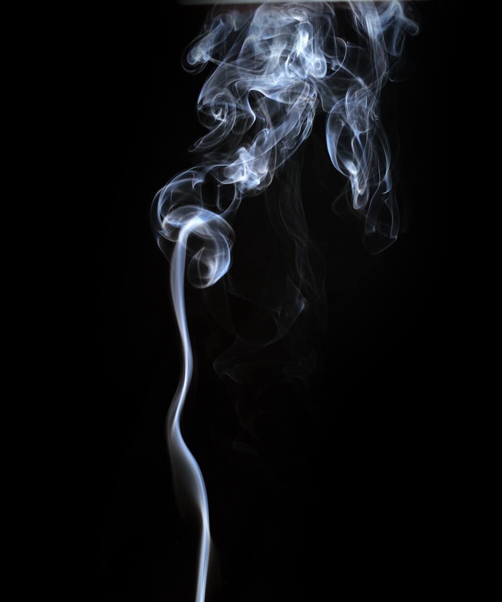 With smoke that goes up. With smoke that goes up